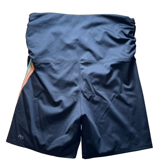 IVL Collective Striped Bike Shorts Women's Size 14 Maternity Jet Black in EUC! - Picture 5 of 6